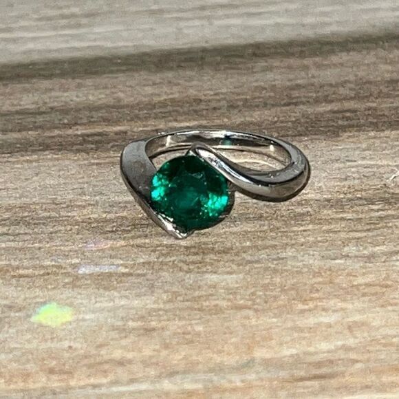 Chunky Rhinestone Ring Lot 2 5.25 And Stretch SilverTone Classic Bohemian Rocker - Picture 4 of 8